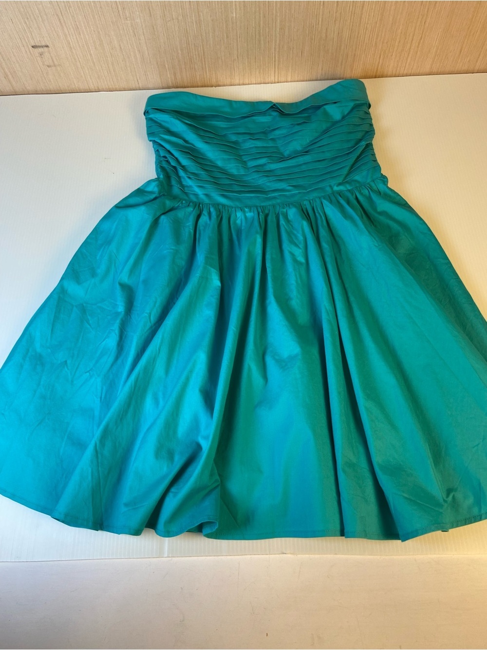 WAYF Strapless Teal Pleated Fit Flare Cocktail Party Dress NWT Medium